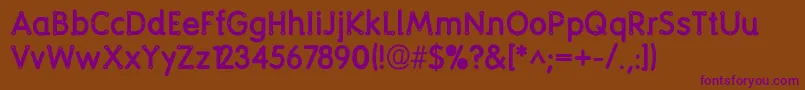 Screwround Font – Purple Fonts on Brown Background