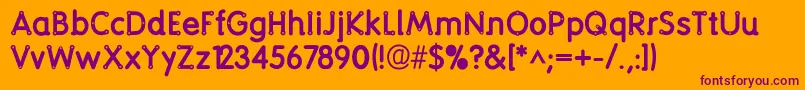 Screwround Font – Purple Fonts on Orange Background