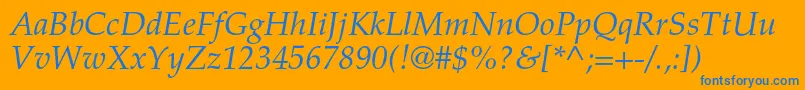 TexgyrepagellaItalic Font – Blue Fonts on Orange Background