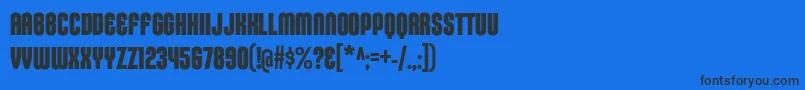 Шрифт KleptocracyTitlingCdBd – чёрные шрифты на синем фоне