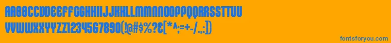 KleptocracyTitlingCdBd Font – Blue Fonts on Orange Background