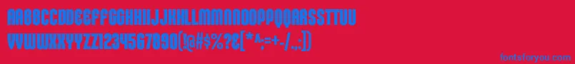 KleptocracyTitlingCdBd-Schriftart – Blaue Schriften auf rotem Hintergrund