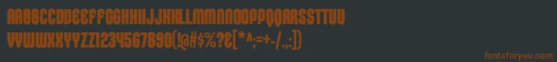 Шрифт KleptocracyTitlingCdBd – коричневые шрифты на чёрном фоне