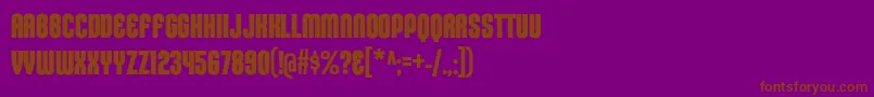 フォントKleptocracyTitlingCdBd – 紫色の背景に茶色のフォント