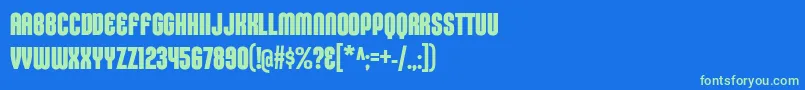 KleptocracyTitlingCdBd Font – Green Fonts on Blue Background