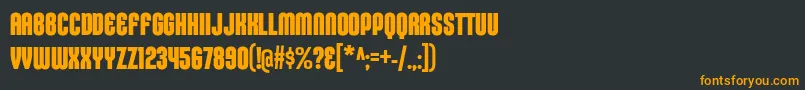 Шрифт KleptocracyTitlingCdBd – оранжевые шрифты на чёрном фоне