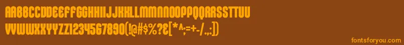 Шрифт KleptocracyTitlingCdBd – оранжевые шрифты на коричневом фоне