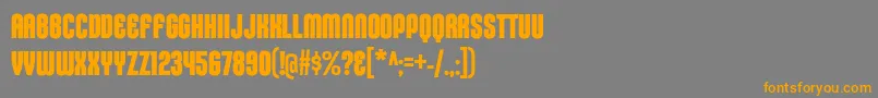 KleptocracyTitlingCdBd-Schriftart – Orangefarbene Schriften auf grauem Hintergrund