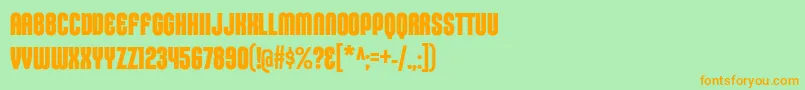 Шрифт KleptocracyTitlingCdBd – оранжевые шрифты на зелёном фоне