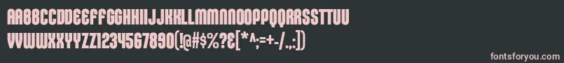 KleptocracyTitlingCdBd-fontti – vaaleanpunaiset fontit mustalla taustalla