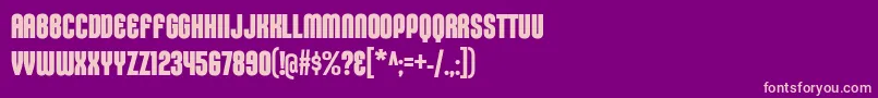 KleptocracyTitlingCdBd-Schriftart – Rosa Schriften auf violettem Hintergrund