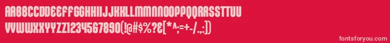 Шрифт KleptocracyTitlingCdBd – розовые шрифты на красном фоне