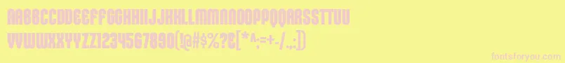Шрифт KleptocracyTitlingCdBd – розовые шрифты на жёлтом фоне