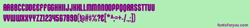 KleptocracyTitlingCdBd-fontti – violetit fontit vihreällä taustalla
