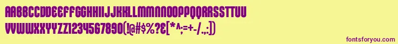 KleptocracyTitlingCdBd-fontti – violetit fontit keltaisella taustalla