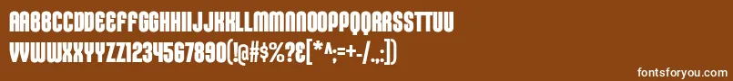 Шрифт KleptocracyTitlingCdBd – белые шрифты на коричневом фоне