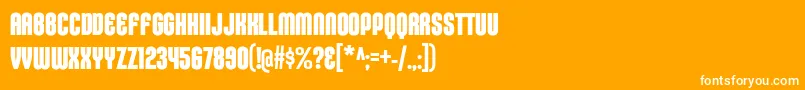 Шрифт KleptocracyTitlingCdBd – белые шрифты на оранжевом фоне