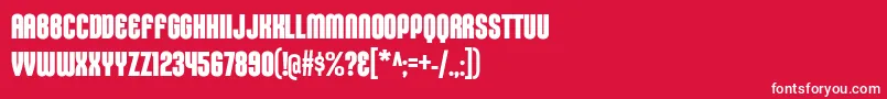 KleptocracyTitlingCdBd-fontti – valkoiset fontit punaisella taustalla