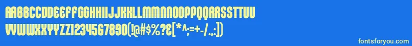 KleptocracyTitlingCdBd-fontti – keltaiset fontit sinisellä taustalla