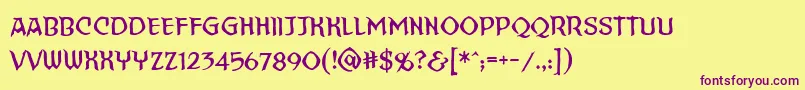 Straighttohellbb Font – Purple Fonts on Yellow Background