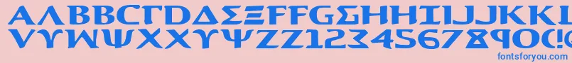 AegisExpanded Font – Blue Fonts on Pink Background