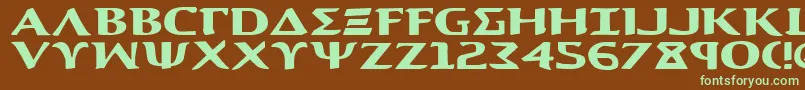 AegisExpanded Font – Green Fonts on Brown Background