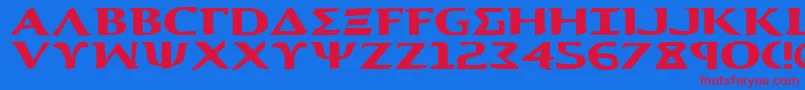 AegisExpanded Font – Red Fonts on Blue Background