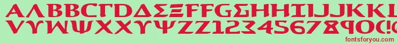 AegisExpanded Font – Red Fonts on Green Background