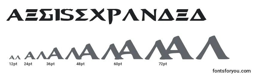 Размеры шрифта AegisExpanded