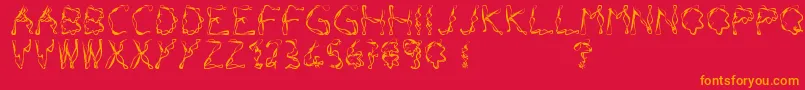 Ideocs Font – Orange Fonts on Red Background