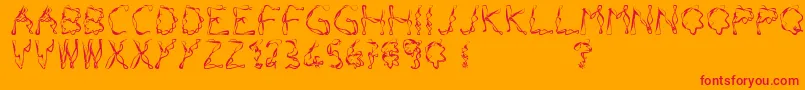 Ideocs Font – Red Fonts on Orange Background
