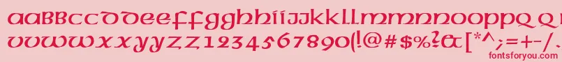 フォントAmerica1 – ピンクの背景に赤い文字