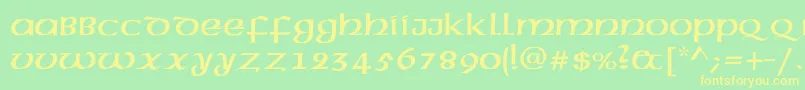 フォントAmerica1 – 黄色の文字が緑の背景にあります