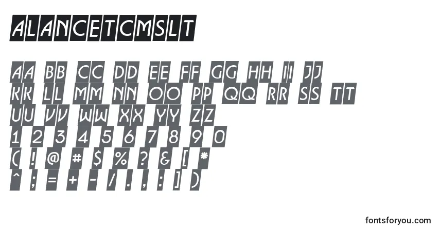 Fuente ALancetcmslt - alfabeto, números, caracteres especiales