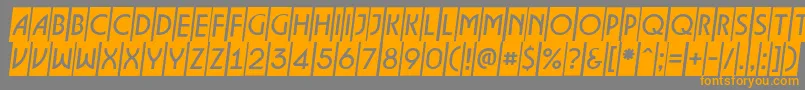 ALancetcmslt-Schriftart – Orangefarbene Schriften auf grauem Hintergrund