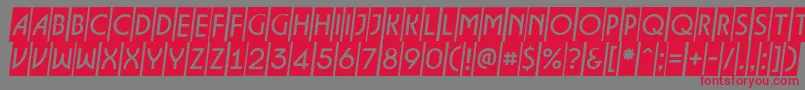 Czcionka ALancetcmslt – czerwone czcionki na szarym tle