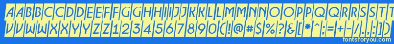 ALancetcmslt Font – Yellow Fonts on Blue Background