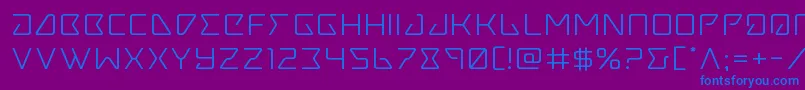 フォントTracerexpand – 紫色の背景に青い文字