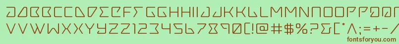 フォントTracerexpand – 緑の背景に茶色のフォント