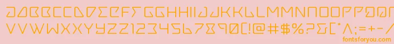 フォントTracerexpand – オレンジの文字がピンクの背景にあります。