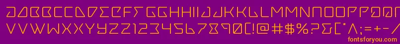 フォントTracerexpand – 紫色の背景にオレンジのフォント