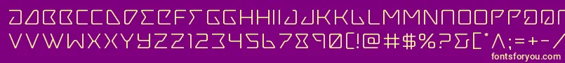 フォントTracerexpand – 紫の背景に黄色のフォント