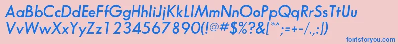 フォントSansserifflfDemiitalic – ピンクの背景に青い文字