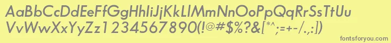 フォントSansserifflfDemiitalic – 黄色の背景に灰色の文字