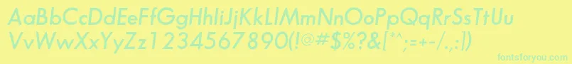 SansserifflfDemiitalic Font – Green Fonts on Yellow Background