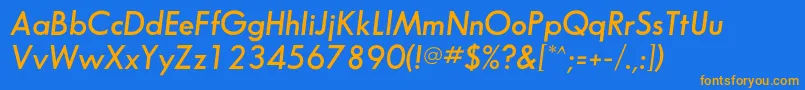 フォントSansserifflfDemiitalic – オレンジ色の文字が青い背景にあります。