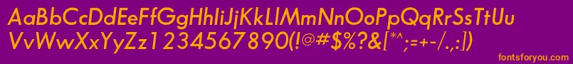 フォントSansserifflfDemiitalic – 紫色の背景にオレンジのフォント