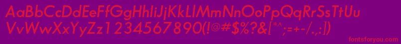 フォントSansserifflfDemiitalic – 紫の背景に赤い文字