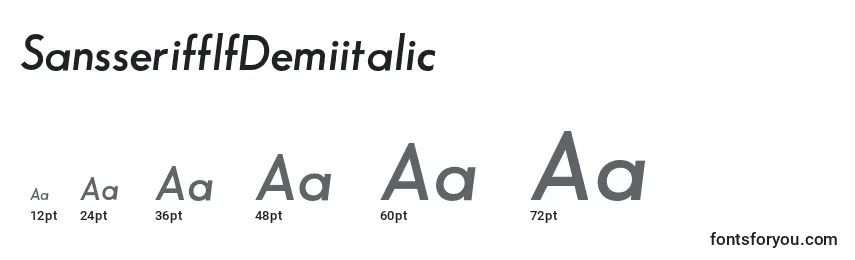 Размеры шрифта SansserifflfDemiitalic
