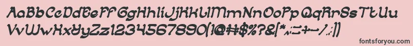 ArabianKnightBoldItalic-Schriftart – Schwarze Schriften auf rosa Hintergrund
